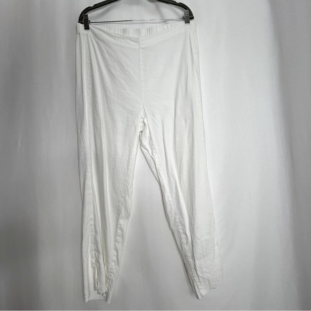 J. Jill white pull on linen blend crop capris pants 1X summer comfy